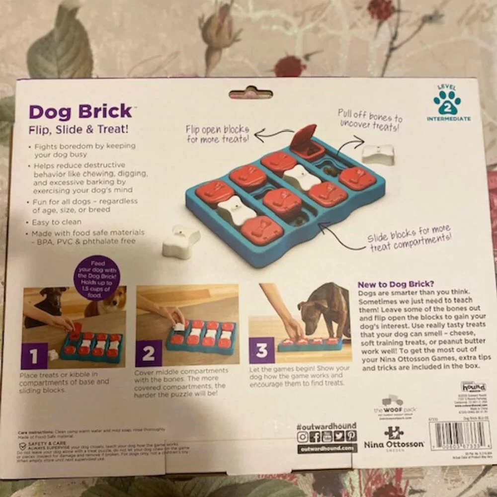 Outward hound Dog Brick Flip, Slide and Treat Dog Puzzle